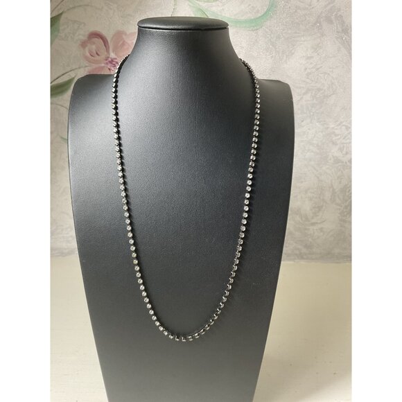 Unbranded Jewelry - Rhinestone Tennis Necklace 25" Silver-Tone Elegant Womens Jewelry